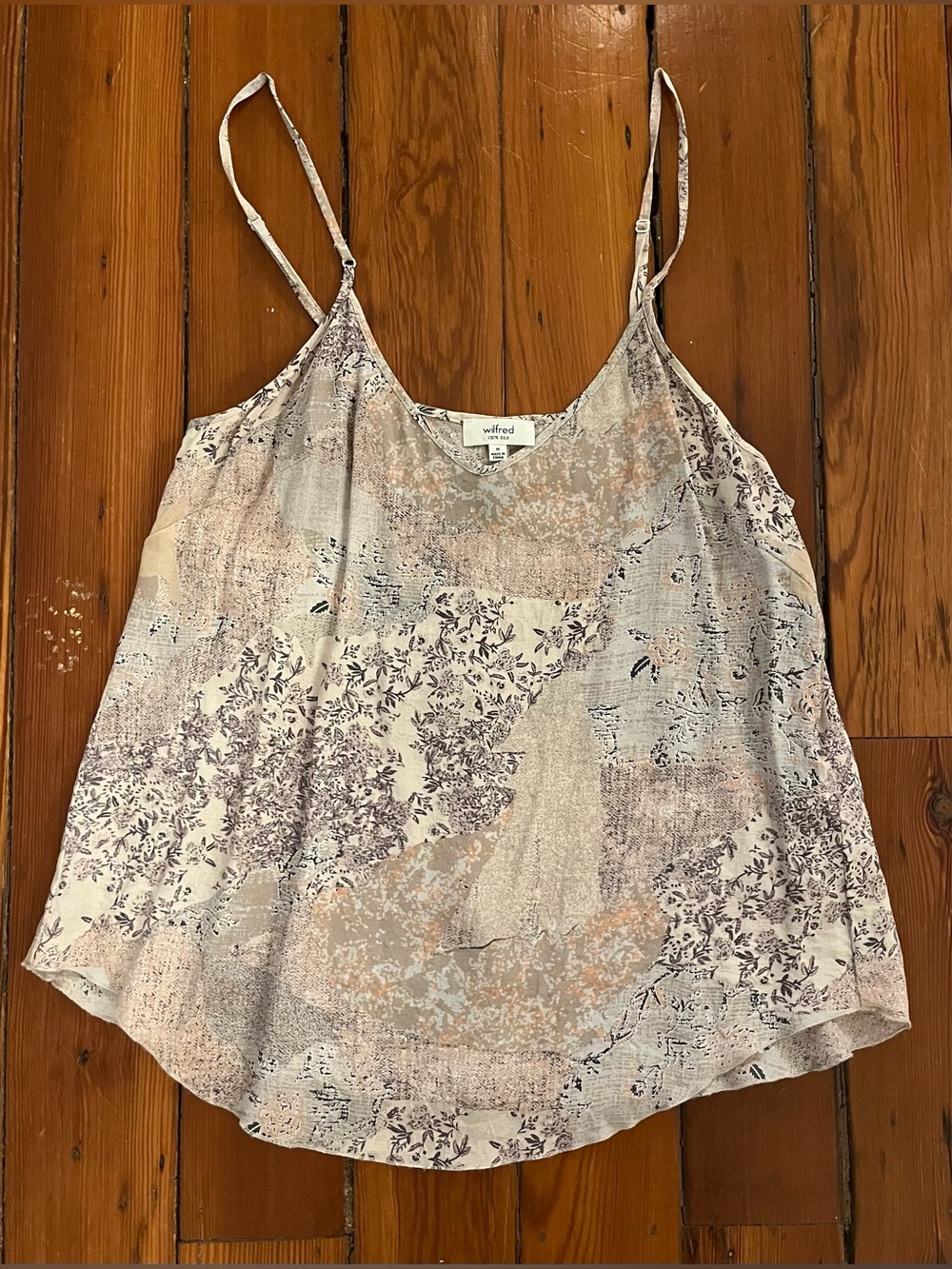 Aritzia Wilfred 100% Silk Abstract Print Swing Camisole Tank – M